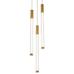 Подвесной светильник с 3-мя плафонами Cateline Brass Trio Tube Hanging Lamp варинант исполнения - 1 | Loft Concept в Самаре
