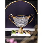 Чаша из прозрачного стекла с ручками и ободком из бронзы Eden Garden варинант исполнения - 2 | Loft Concept в Самаре