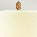 Настольная лампа с кремовым льняным цилиндрическим абажуром и ножкой в форме золотистой ветки Gilded Nola варинант исполнения - 2 | Loft Concept в Самаре