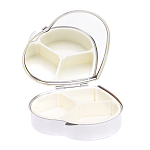 Таблетница карманная в форме сердца с 3-мя отделениями с зеркалом и накладкой из натурального камня Малахит Silver Stone Pillboxes варинант исполнения - 3 | Loft Concept в Самаре