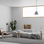 Стол журнальный бежево-серый из 3-х частей со столешницами в виде геометрических элементов MUND SIDE TABLE LIGHT MOCHA варинант исполнения - 2 | Loft Concept в Самаре