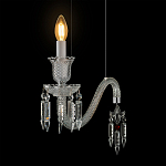 Подвесной светильник стеклянный в виде канделябра Curved Glass Chandelier варинант исполнения - 6 | Loft Concept в Самаре