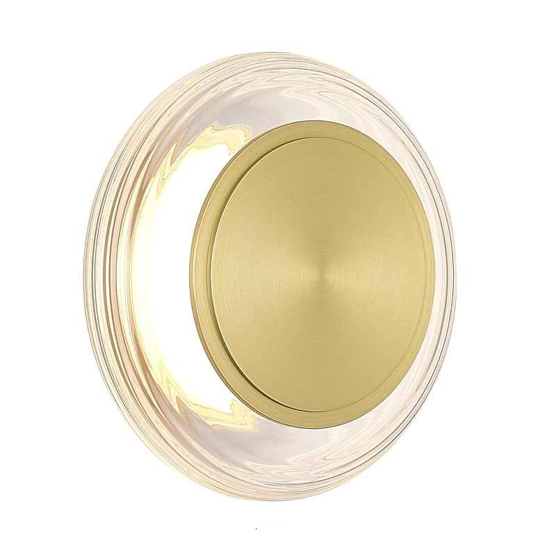 Бра круглое золото/прозрачный Plumpness LED 7 Золотой Прозрачное Стекло в Самаре | Loft Concept 