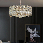 Люстра круглая с хрустальными подвесками на золотистом каркасе Roul Crystal Light варинант исполнения - 12 | Loft Concept в Самаре