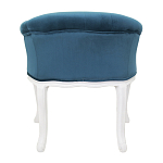 Кресло низкое в стиле прованс Louis French Armchair white and blue velour варинант исполнения - 2 | Loft Concept в Самаре