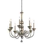 Люстра серебряного цвета с состаренным эффектом и декоративным подвесным шаром Kichler варинант исполнения - 1 | Loft Concept в Самаре