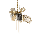 Люстра подвесная со стеклянными плафонами из дымчатого и золотистого с тремя вертикальными подвесками Gilded Mirage  варинант исполнения - 1 | Loft Concept в Самаре