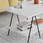 Стол журнальный с белой прямоугольной столешницей и полкой ESSEL WHITE варинант исполнения - 3 | Loft Concept в Самаре