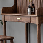 Туалетный стол деревянный с ящиком и зеркалом Moon Walnut Furniture варинант исполнения - 7 | Loft Concept в Самаре