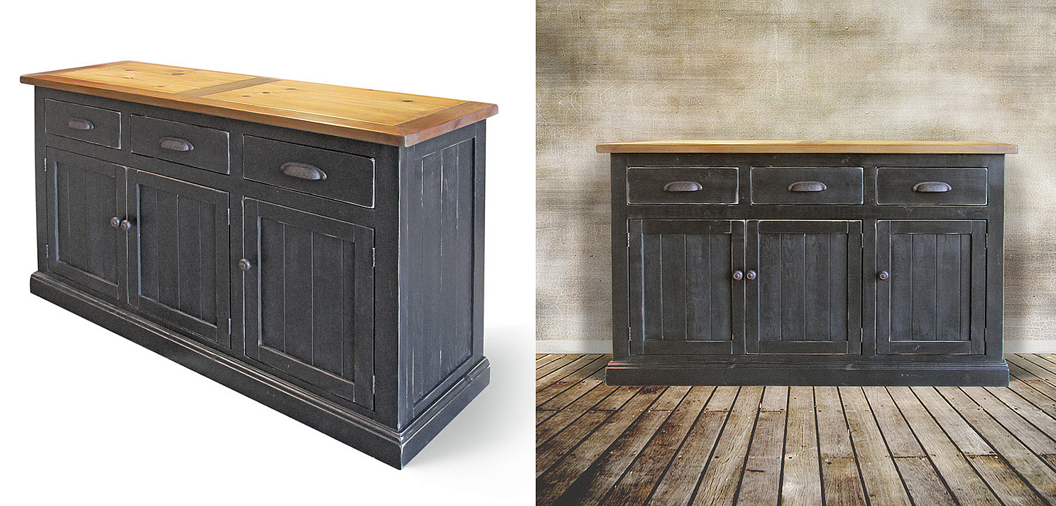 Комод в стиле прованс Brigida Provence HARMONIE Weathered Charcoal Черный Комод в стиле прованс Brigida Provence HARMONIE Weathered Charcoal Черный - Loft-Concept в Самаре