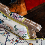 Кресло из натурального бука бежевое с изображением птиц и цветов Beige Green Chinoiserie Garden Armchair варинант исполнения - 4 | Loft Concept в Самаре