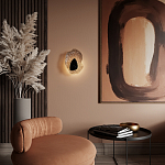 Бра с волнообразным стеклянным плафоном и вставкой из мрамора Liquid Stone варинант исполнения - 15 | Loft Concept в Самаре