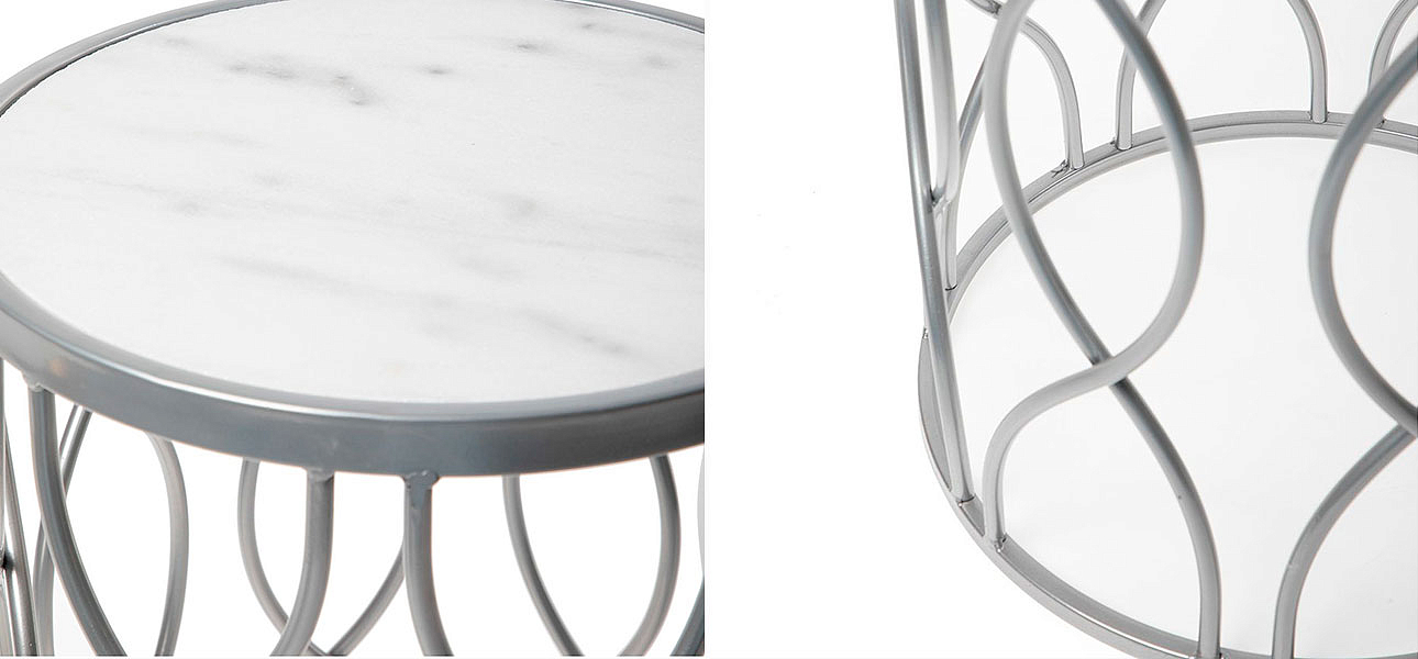 Столик с мраморной столешницей серебряный  Selena - Loft-Concept в Самаре