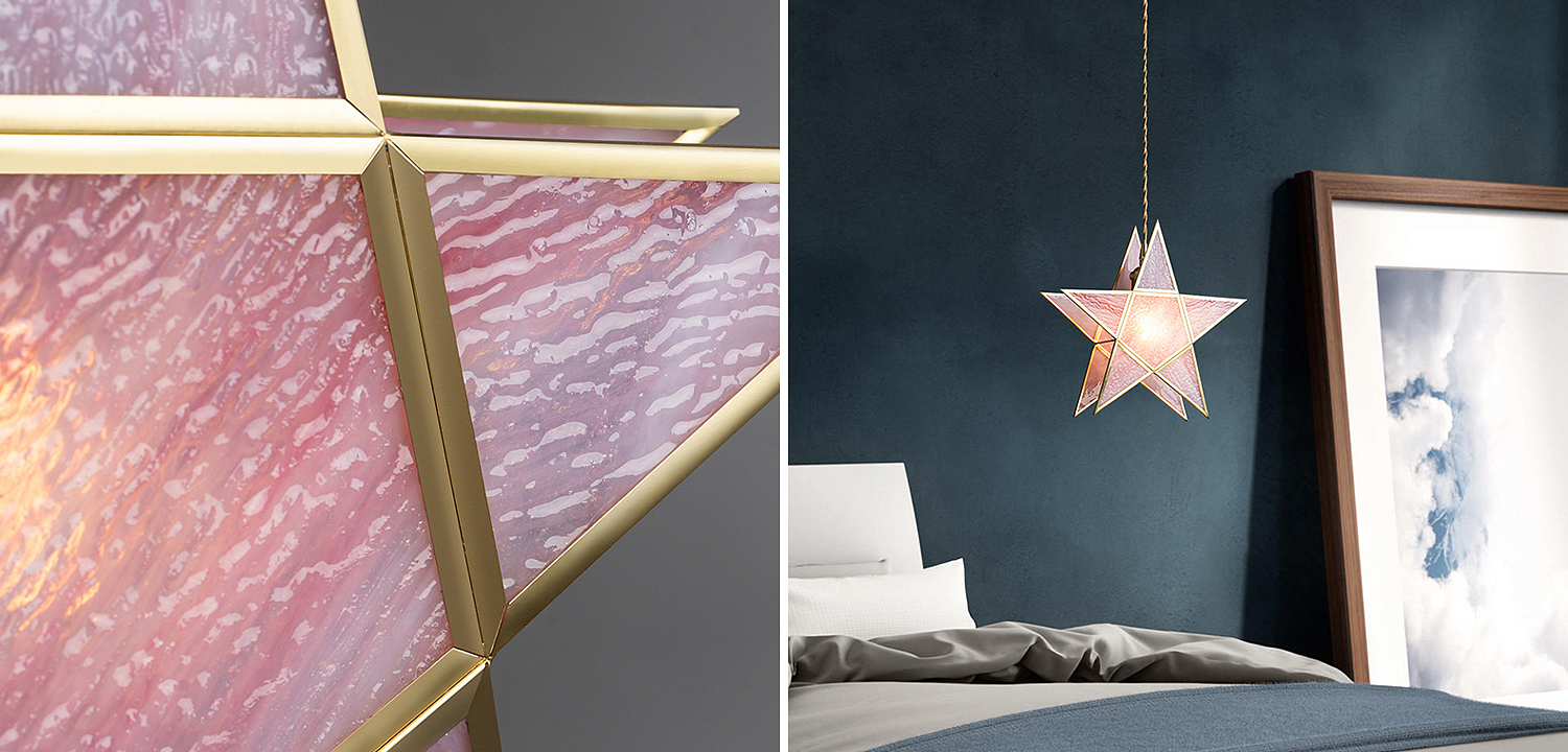 Подвесной светильник Star Pink Glass Hanging Light Подвесной светильник Star Pink Glass Hanging Light - Loft-Concept в Самаре