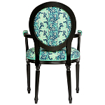 Стул из натурального бука с подлокотниками Ikat Pattern бирюзовый варинант исполнения - 2 | Loft Concept в Самаре