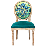 Стул из натурального бука зелёный с цветочным принтом Impressionism in Color варинант исполнения - 1 | Loft Concept в Самаре