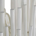 Люстра белая с несколькими ярусами деревянных палочек Bright Wooden Chandelier варинант исполнения - 10 | Loft Concept в Самаре