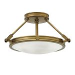 Потолочный светильник цвета латунь с плоским круглым плафоном Hinkley варинант исполнения - 4 | Loft Concept в Самаре