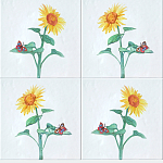 Плитка с узором Подсолнух варинант исполнения - 1 | Loft Concept в Самаре