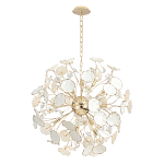 Люстра круглой формы с белыми и прозрачными лепестками цветов Диаметр 69 см Wintery flovers варинант исполнения - 1 | Loft Concept в Самаре