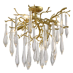 Люстра потолочная с прозрачными стеклянными подвесками в форме капель Droplet Chandelier варинант исполнения - 3 | Loft Concept в Самаре