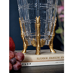 Ваза из прозрачного стекла с бронзовыми ножками и фигурками попугаев Eden Garden porcelain and bronze варинант исполнения - 4 | Loft Concept в Самаре