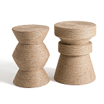 Приставной стол с отделкой из джута Juti D30 см варинант исполнения - 5 | Loft Concept в Самаре