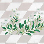 Обои ручная роспись Tiled Meadow Original colourway on Lilac Hint slub silk варинант исполнения - 2 | Loft Concept в Самаре