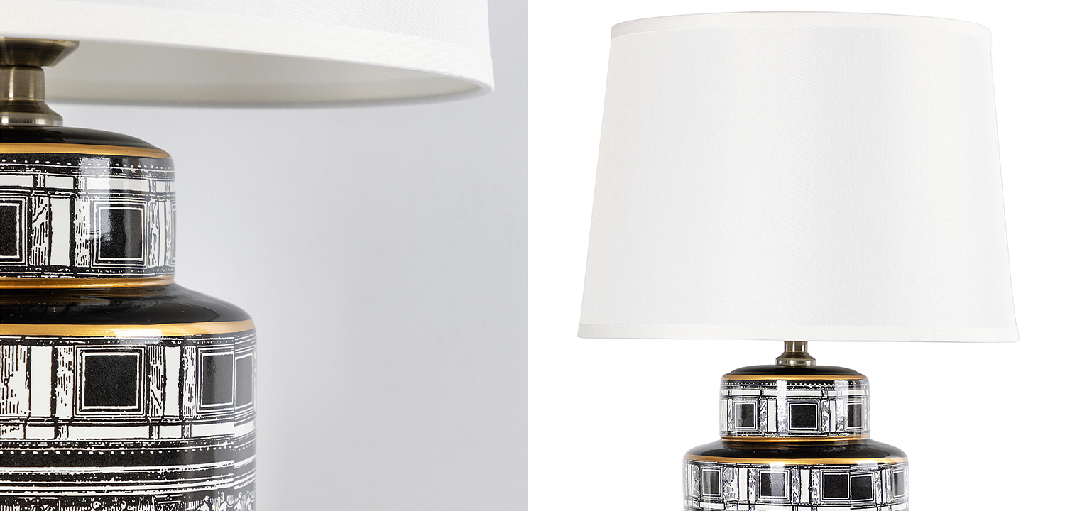 Настольная лампа Old Town Lampshade Black White Настольная лампа Old Town Lampshade Black White - Loft-Concept в Самаре
