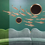 Обои с вышивкой ручной работы Deco Fish Original colourway варинант исполнения - 1 | Loft Concept в Самаре