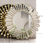 Зеркало круглое с лучами из зеркальных фацетов Silver Facet варинант исполнения - 2 | Loft Concept в Самаре