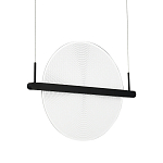 Светодиодный подвесной светильник круглой формы с металлическим черным каркасом Marble Glow варинант исполнения - 3 | Loft Concept в Самаре