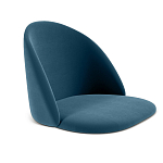 Барный стул со спинкой и металлической подставкой на 4-х деревянных ножках Синий Велюр Vendramin Chair варинант исполнения - 2 | Loft Concept в Самаре