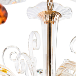 Люстра с 8-ю лампочками и изогнутыми прозрачными элементами из стекла Twisted Glass Candles Chandelier варинант исполнения - 3 | Loft Concept в Самаре