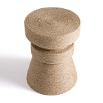 Приставной стол с отделкой из джута Juti D35 см варинант исполнения - 3 | Loft Concept в Самаре