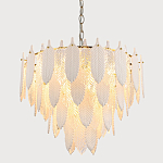 Люстра с декором из рельефного стекла в виде перьев Abelia Feather Chandelier 12 варинант исполнения - 3 | Loft Concept в Самаре