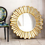 Зеркало круглое с лучами из зеркальных фацетов Golden Facet варинант исполнения - 2 | Loft Concept в Самаре