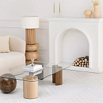 Дизайнерский журнальный стол с прозрачной столешницей и ножками в форме геометрических фигур Pytusin варинант исполнения - 3 | Loft Concept в Самаре