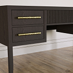 Большой Рабочий стол Primo с 5 выдвижными ящиками Темный орех варинант исполнения - 4 | Loft Concept в Самаре