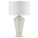 Настольная лампа стеклянная с тканевым абажуром Edges варинант исполнения - 4 | Loft Concept в Самаре