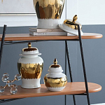 Ваза белая с крышкой и золотистыми фрагментами 46 см Chinoiserie Ceramics варинант исполнения - 2 | Loft Concept в Самаре