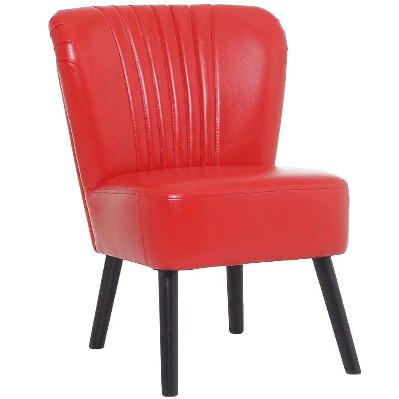 Кресло с обивкой из эко-кожи Harper Armchair Red Красный Черный Кресло с обивкой из эко-кожи Harper Armchair Red Красный Черный в Самаре | Loft Concept