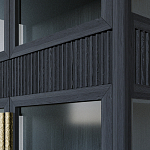 Витрина Primo со стеклянными фасадами и 2 ящиками Черный дуб варинант исполнения - 6 | Loft Concept в Самаре