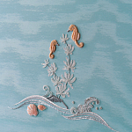 Обои с вышивкой ручной работы Amami Waves Moonbeam colourway on silk moire варинант исполнения - 5 | Loft Concept в Самаре