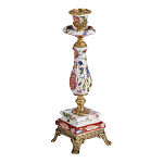 Подсвечник с цветочной росписью из фарфора с бронзовыми элементами Eden Garden варинант исполнения - 2 | Loft Concept в Самаре