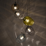 Люстра каскадная с 5-ю разноцветными стеклянными плафонами Kaleido варинант исполнения - 4 | Loft Concept в Самаре