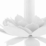 Торшер с декором в виде белого цветка магнолии на каркасе и черным абажуром White Magnolia варинант исполнения - 2 | Loft Concept в Самаре