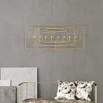 Люстра золотая из пересекающихся прямоугольных элементов Thin Intersecting Rectangles варинант исполнения - 3 | Loft Concept в Самаре