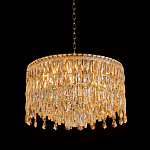 Люстра круглая с хрустальными подвесками на золотистом каркасе Roul Crystal Light варинант исполнения - 3 | Loft Concept в Самаре