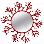 Круглое настенное зеркало Coral Mirror Red варинант исполнения - 1 | Loft Concept в Самаре